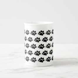 Taza De Porcelana Mug (bc) - Patrón De Paw Polidáctil