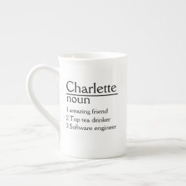 Taza De Porcelana Mug blanco de definición de nombre personalizada
