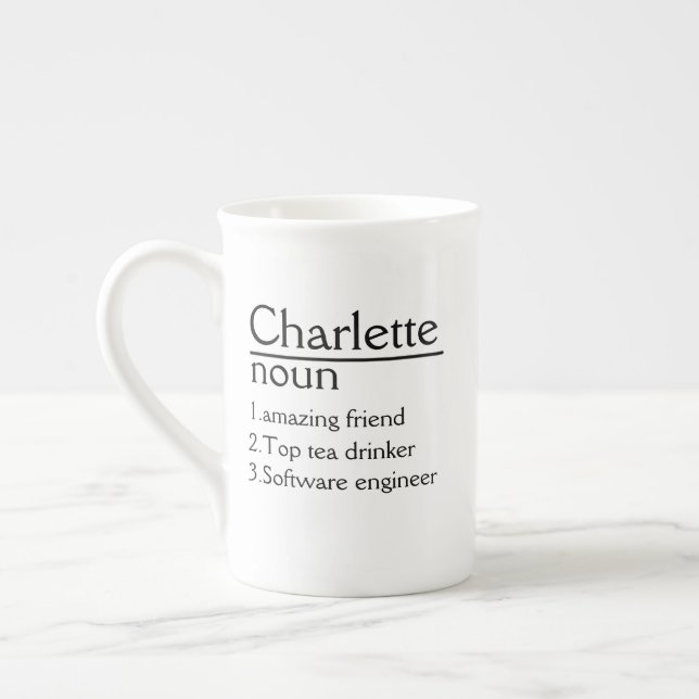 Taza De Porcelana Mug blanco de definición de nombre personalizada (Izquierda)