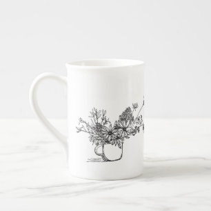 Taza De Porcelana Mug Bouquet en la China ósea