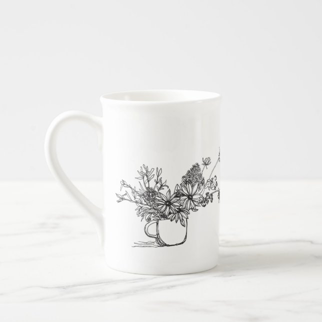 Taza De Porcelana Mug Bouquet en la China ósea (Izquierda)