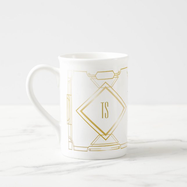 Taza De Porcelana Mug chino de arte deco personalizado (Izquierda)