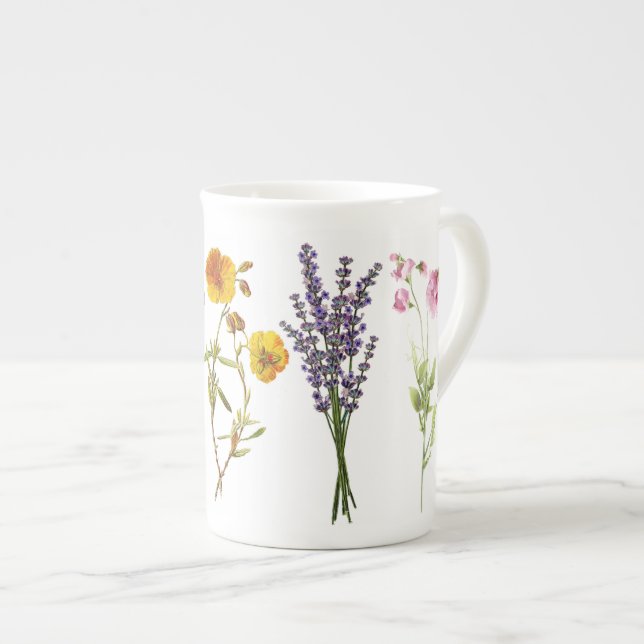 Taza De Porcelana Mug de China ósea - Flores silvestres (Derecha)