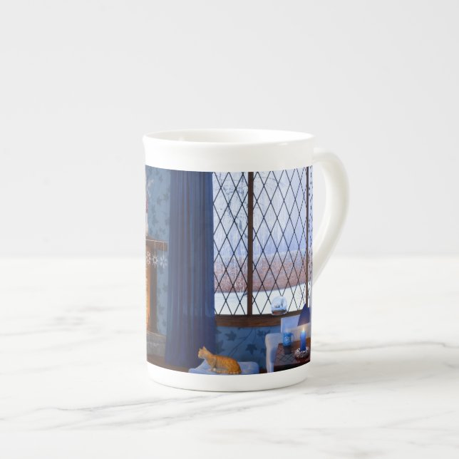 Taza De Porcelana Mug de especialidad de serenidad de invierno (Derecha)
