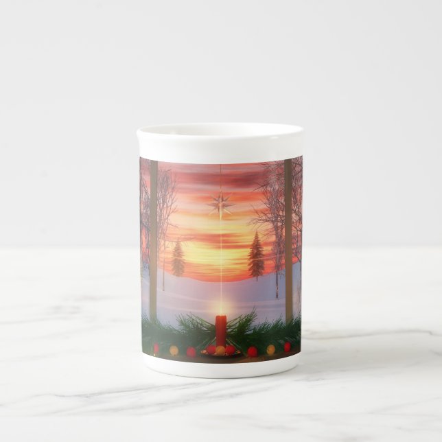 Taza De Porcelana Mug de especialidad diurna del cielo (Frente)
