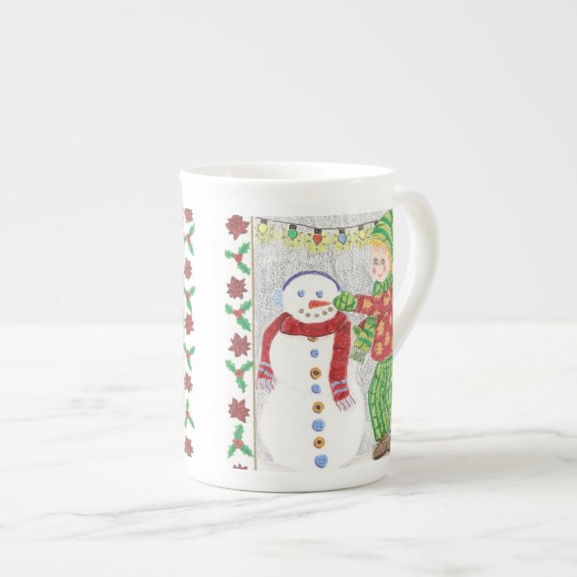 Taza De Porcelana Mug de especialidad Snowman 2 (Derecha)