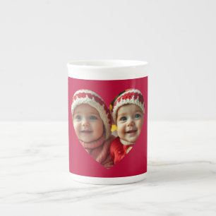 Taza De Porcelana Mug de fotos de corazón lindo