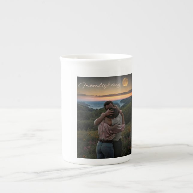 Taza De Porcelana Mug de la especialidad del beso con iluminación lu (Frente)