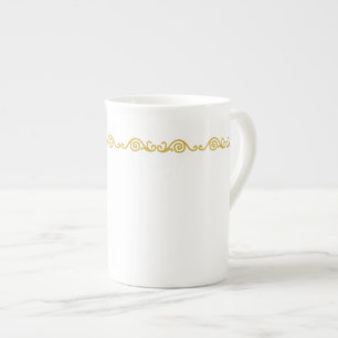 Taza De Porcelana Mug de la especialidad del trabajo de pergamino de