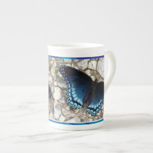 Taza De Porcelana Mug. mariposa azul Morphing