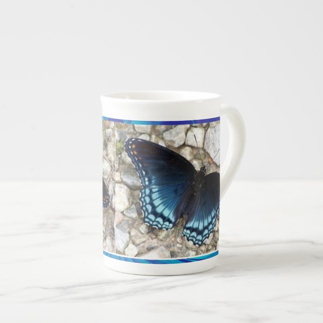 Taza De Porcelana Mug. mariposa azul Morphing (Derecha)
