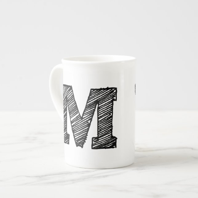 Taza De Porcelana Mug monogramada: Letra "M" (Izquierda)