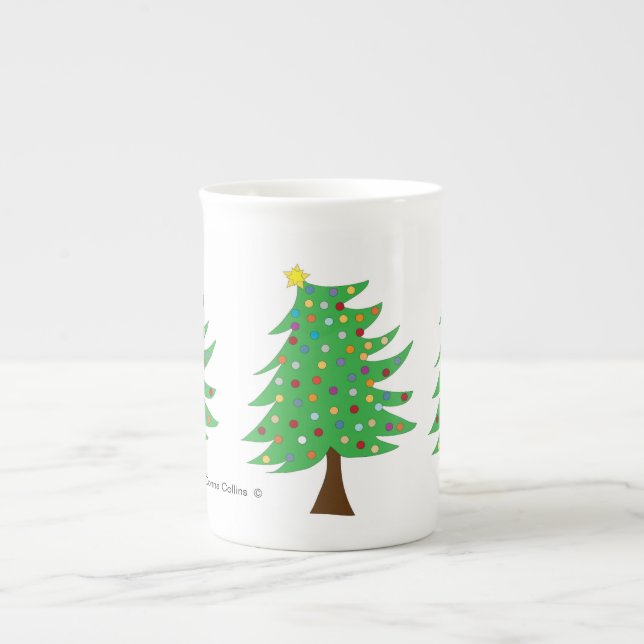 Taza De Porcelana Mugre de árbol de Navidad (Frente)