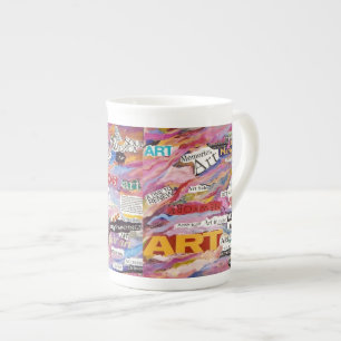 Taza De Porcelana Mugre de China con huesos de arte