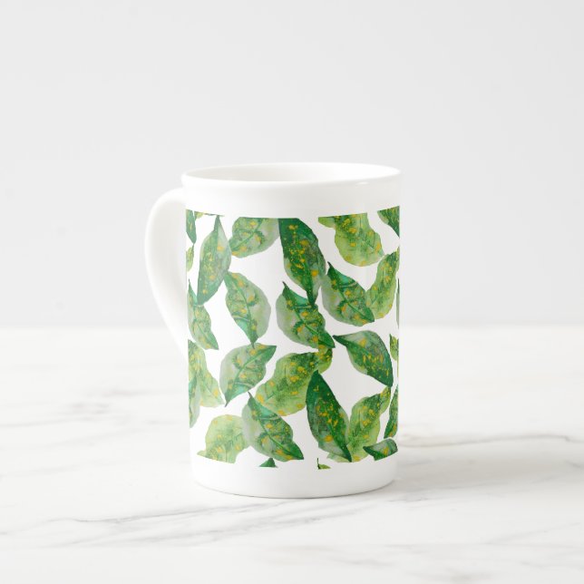 Taza De Porcelana Mugre de hoja verde (Izquierda)