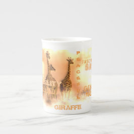 Taza De Porcelana Mugre de jirafas únicas de China ósea