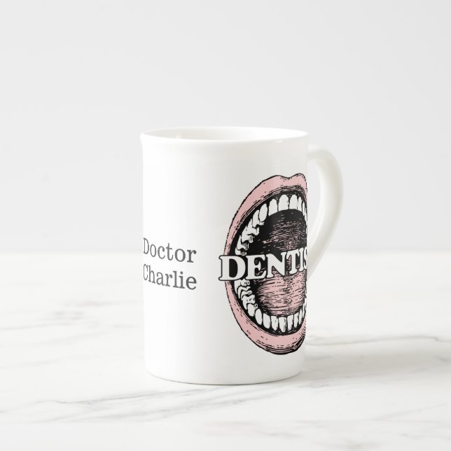 Taza De Porcelana Mugs de nombres personalizados de dentista (Derecha)