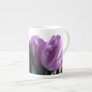 Taza De Porcelana Mugs Especializados de Tulipanes Purple Tulip Spri