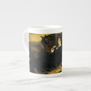 Taza De Porcelana Mujer y caballo