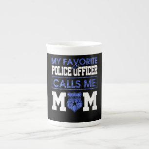 Taza De Porcelana Mujeres Mi oficial de policía favorito me llama ma