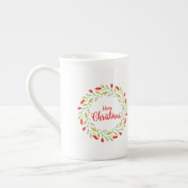 Taza De Porcelana Multicolored Christmas Wreath
