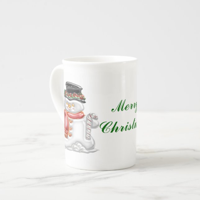 Taza De Porcelana Muñeco de nieve (Izquierda)