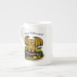 Taza De Porcelana Murciélago lindo de Halloween