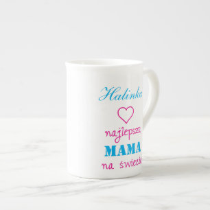 Taza De Porcelana Na Swiecie [personalizar] de la mamá de Najlepsza