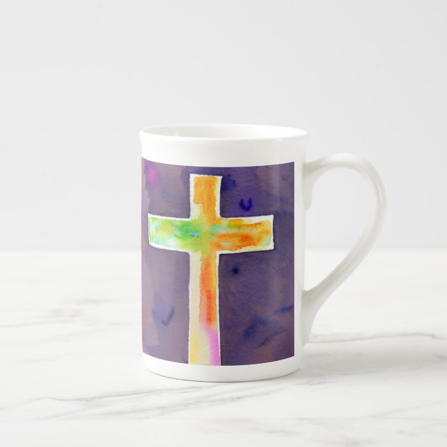 Taza De Porcelana Naranja Cross Bone China Mug (Derecha)