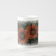 Naranja Daisy Balls Bone China Mug
