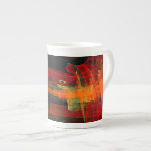 Taza De Porcelana Naranja del agua Azul Rojo Azul Moderno Resumen Pa