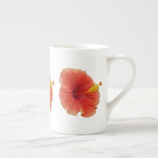Taza De Porcelana Naranja Hibiscus Flower Tropical Floral