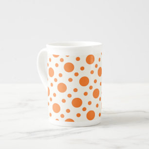 Taza De Porcelana Naranja Polka Dot Retro Design Mug