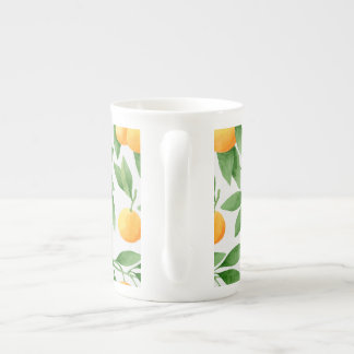 Taza De Porcelana Naranjas acuarelas o patrones de mandarinas