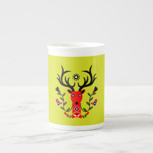 Taza De Porcelana Naturaleza escandinava Cabeza de ciervo Art T-Shir