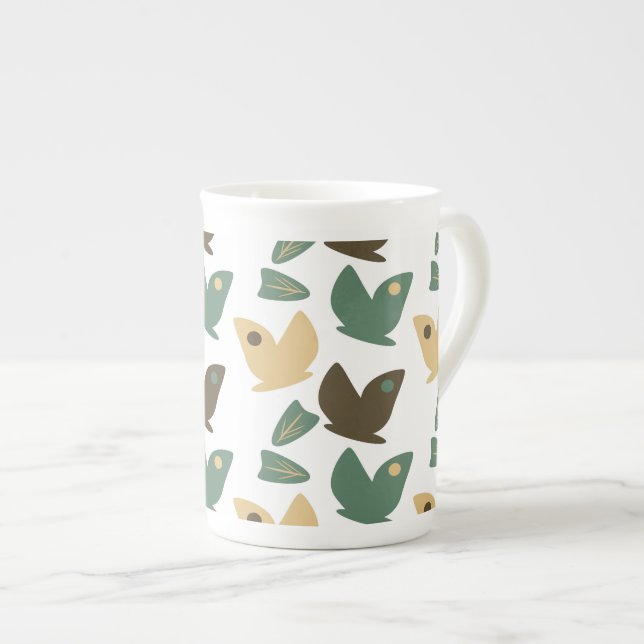 Taza De Porcelana Naturaleza moderna mariposa vegetación botánica (Derecha)