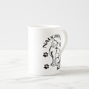 Taza De Porcelana Naughty Kitty Bone China Mug