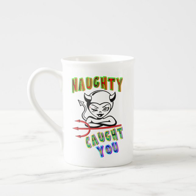 Taza De Porcelana Naughty Te Atrapó (Izquierda)