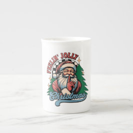 Taza De Porcelana Navidad Alegre Santa
