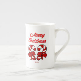 Taza De Porcelana Navidades Candy Canes Bone China Mug