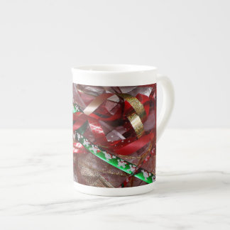 Taza De Porcelana Navidades Cinta de opciones Verde Rojo y Fiesta de