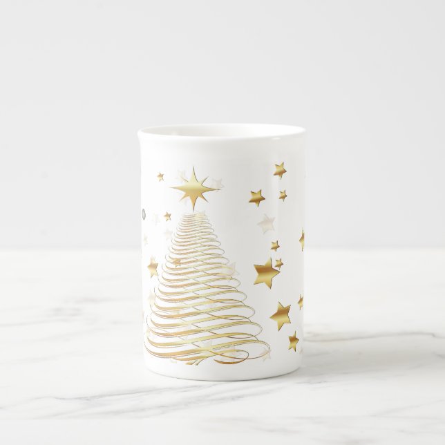 Taza De Porcelana Navidades de oro (Frente)