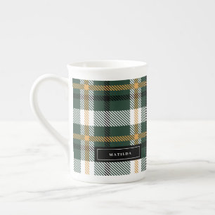 Taza De Porcelana Navidades de platillos de tártaro verde y negro