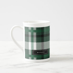 Taza De Porcelana Navidades de platillos de tártaro verde y negro