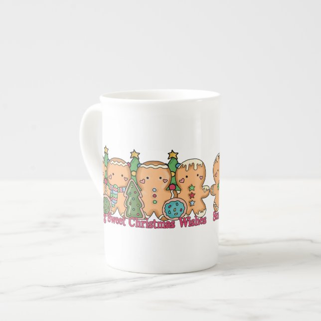 Taza De Porcelana Navidades del Hombre del Gingerbread (Izquierda)