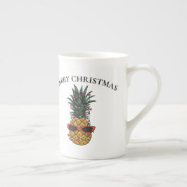 Taza De Porcelana Navidades divertidos piña con luces de cadena