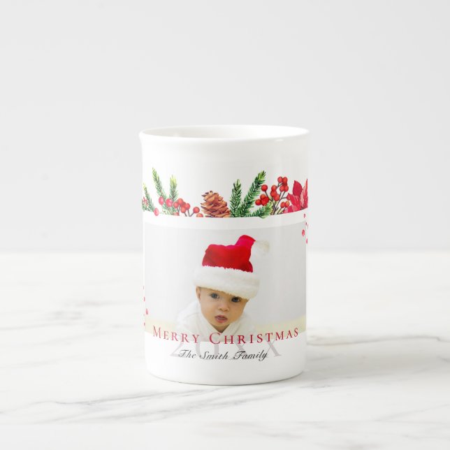 Taza De Porcelana Navidades encantadores encuadran foto personalizad (Frente)