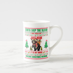 Taza De Porcelana Navidades Feliz Navidad Por Regalo Oso Negro