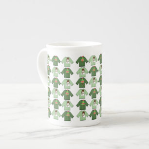 Taza De Porcelana Navidades feos sudorosos, verdes