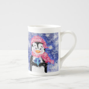 Taza De Porcelana Navidades Mug Baby Penguin con regalo